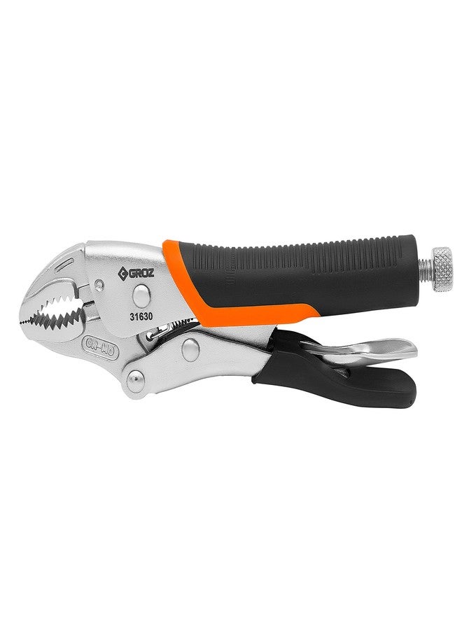 GROZ Self Locking Plier with Curved Jaw Design| Ideal for gripping, twisting & holding small components| Chrome Molybdenum Construction| Smooth Adjustment| Rubberized Grip| Length: 175 mm| SLP/7C - Image 3